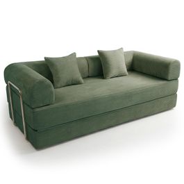 Menzzo Canapé 3 places convertible (velours côtelé, vert) · Canapé Omhu : les dupes et alternatives dès 399 €