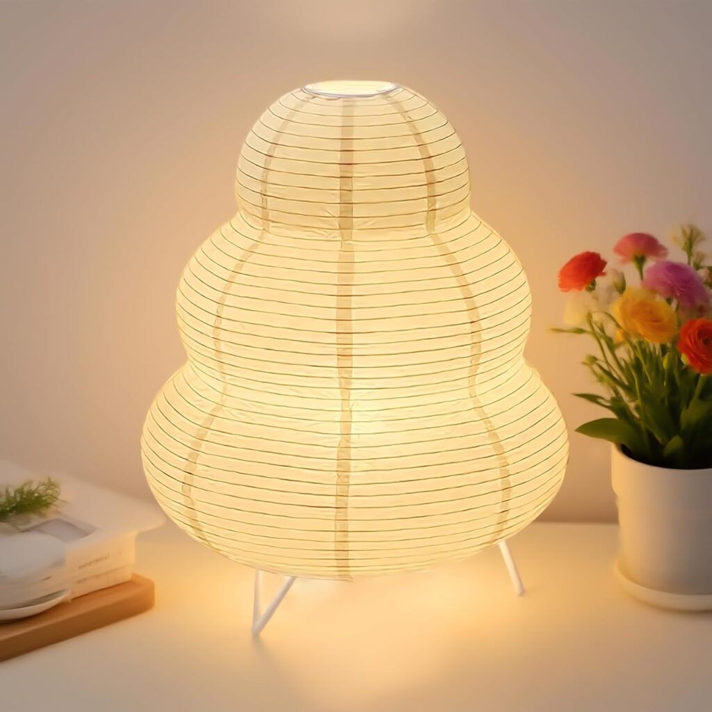 Leikurvo lampe papier riz blanc