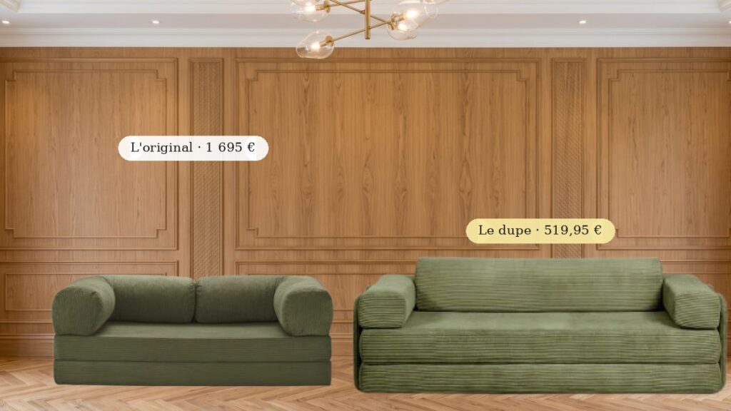 Sklum FR – Canapé-lit 2 places (velours, camel brun) · vue 2