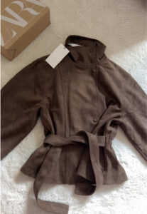 Zara Veste Zara effet daim & ceinture