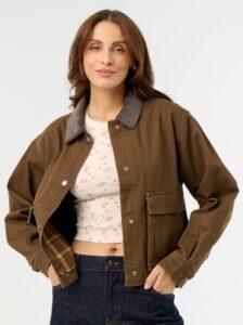 Veste workwear en denim et col velours · Un dupe à petit prix de la veste Barbour